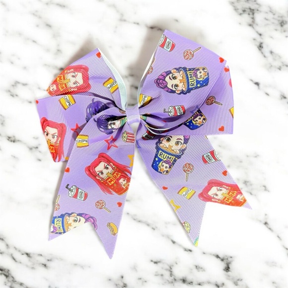 Colorful kpop demon hunters bows Cartoon Print Hair Bows - Picture 2 of 7